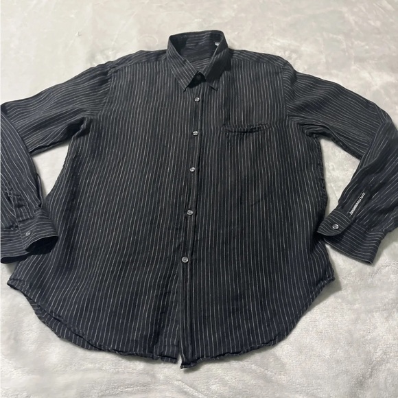 Adolfo Dominguez Button Down Black Linen Long Sleeve One Size The Reformation - Picture 3 of 9